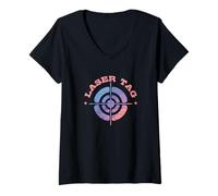Femme Laser Tag électronique T-Shirt avec Col en V