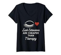 Femme Lash Tech Artist Boss Life Extensions de Colle Tweeze Slay T-Shirt avec Col en V