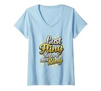 Femme Last Fling Before The Ring Bachelorette Party Bride T-Shirt avec Col en V