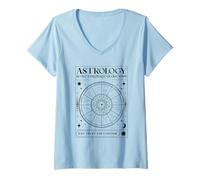 Femme L'astrologie est Le langage de l'âme (Graphique des Signes du Zodiaque) T-Shirt avec Col en V