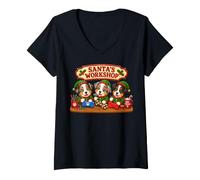 Femme L'atelier du Père Noël Australien présente Un Pyjama au pôle Nord T-Shirt avec Col en V