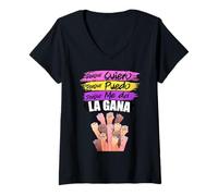 Femme Latina Chingona Cabrona Feminist Badass Women Chicana T-Shirt avec Col en V