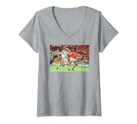 Femme Laurent Blanc Patrick Kluivert Coupe du Monde Euro Football T-Shirt avec Col en V