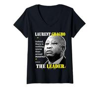 Femme Laurent Gbagbo T-Shirt avec Col en V