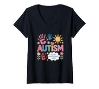 Femme l'Autisme accepte Comprendre l'amour T-Shirt avec Col en V