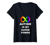 Femme l'Autisme est Mon Super Pouvoir T-Shirt avec Col en V