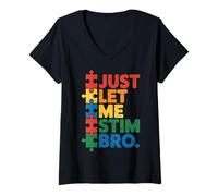 Femme l'Autisme, Laisse-Moi stimuler Mon frère T-Shirt avec Col en V