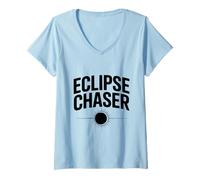Femme L'Aventure Eclipse Chaser Attend Les phénomènes célestes T-Shirt avec Col en V