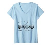 Femme L'Aventure Embrasse la liberté Naturelle T-Shirt avec Col en V