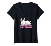 Femme L'Aventure Vous Attend dans Mon Pyjama Dreams T-Shirt avec Col en V
