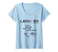 Femme LAYOVER for K-pop Lover Army Bangtan Saranghae V T-Shirt avec Col en V