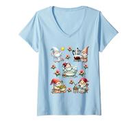 Femme Lazy Gnomes Graphic For Women And Men For Happy Retirement T-Shirt avec Col en V