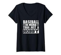 Femme Le Baseball est Plus qu'une Simple Passion pour Les Amateurs de Sport T-Shirt avec Col en V