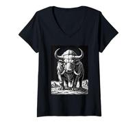 Femme Le béhémoth de la bête primordiale T-Shirt avec Col en V