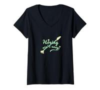 Femme Le binage n'est Pas Facile, Jardinage Amusant pour Femmes T-Shirt avec Col en V