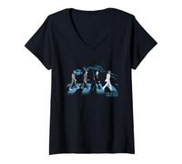 Femme Le blues de rue des Beatles Abbey Road T-Shirt avec Col en V