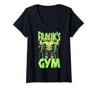 Femme Le Bodybuilder Frankenstein Gym Pose Un Muscle Amusant pour Halloween T-Shirt avec Col en V