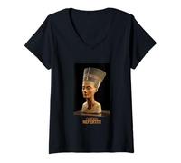 Femme Le Buste de Néfertiti du musée égyptien de Berlin T-Shirt avec Col en V