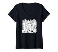 Femme Le camping est mon échappatoire à la réalité - Funny Camping T-Shirt avec Col en V