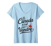 Femme Le Canada n'est Pas à Vendre Canada n'est Pas à Vendre T-Shirt avec Col en V
