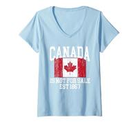 Femme Le Canada n'est pas pour la vente EST. 1867 Proud Canadian T-Shirt avec Col en V