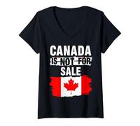 Femme Le Canada n'est Pas pour la Vente T-Shirt avec Col en V