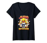 Femme Le Canard Judoka - Drôle : « Le Judo, C'est Mon T-Shirt avec Col en V