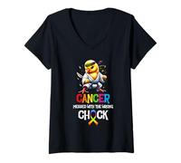 Femme Le Cancer a joué avec Une Mauvaise Fille, Un Guerrier du Cancer, Un Art Martial T-Shirt avec Col en V