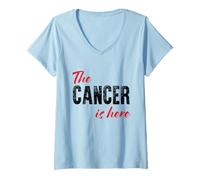 Femme Le Cancer est là - Astrologie drôle T-Shirt avec Col en V