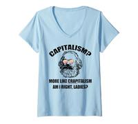 Femme Le CAPITALISME Ressemble Plus à du capitalisme, à Droite, Le mème de Karl Marx T-Shirt avec Col en V