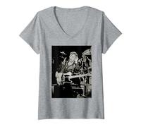 Femme Le Chanteur de Dave Edmunds Rockpile, en Direct de Dick Barnatt T-Shirt avec Col en V