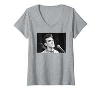 Femme Le Chanteur de Morrissey The Smiths Live This Charmant Man 1984 T-Shirt avec Col en V