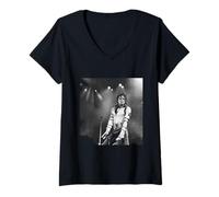 Femme Le Chanteur Michael Jackson Bad World Tour Live at Aintree T-Shirt avec Col en V