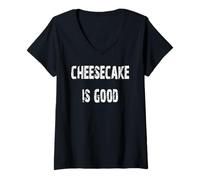 Femme Le cheesecake est un bon régime inversé drôle T-Shirt avec Col en V