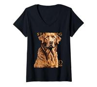 Femme Le Chien du Territoire du Maryland The Retriever 2 T-Shirt avec Col en V