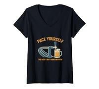 Femme Le Club de Boisson Qui a du Mal à Courir Hash House Harriers T-Shirt avec Col en V