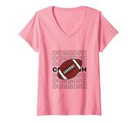 Femme Le commissaire Draft Fantasy Football Respect The Commish T-Shirt avec Col en V