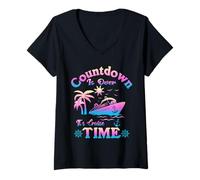 Femme Le Compte à rebours de croisière est terminé C'est l'heure de la croisière Family Squad T-Shirt avec Col en V