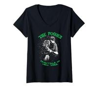 Femme Le conte de fées officiel des Pogues à New York, Noël T-Shirt avec Col en V