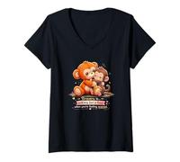 Femme Le Courage, C'est de Demander Un câlin, Un Singe effrayé Qui pleure, du réconfort T-Shirt avec Col en V