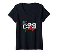 Femme Le CSS est nul T-Shirt avec Col en V