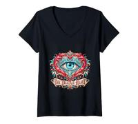 Femme Le cœur révélateur Edgar Allan Poe T-Shirt avec Col en V