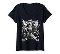 Femme Le démon de Lechery et Lust Triune Beast King T-Shirt avec Col en V