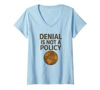 Femme Le déni n'est Pas Une Politique - Science Over Silence T-Shirt avec Col en V