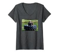 Femme Le dernier vin de l'été Compo Simmonite Bill Owen T-Shirt avec Col en V