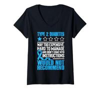 Femme Le diabète de Type 2 est trop coûteux et Difficile à gérer T-Shirt avec Col en V