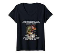 Femme Le diable m'a chuchoté à l'oreille : « Tu n'es pas assez fort » T-Shirt avec Col en V