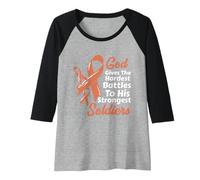 Femme Le Dieu du Cancer de l'utérin Donne des batailles Les Plus dures aux Soldats Les Plus forts Manche Raglan