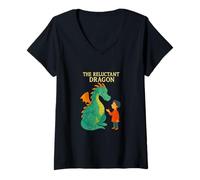 Femme Le Dragon réticent Kenneth Grahame Gentle Fantasy Classic T-Shirt avec Col en V