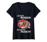 Femme Le Droit est ma Profession Les carpes koï sont ma Passion Un Gardien de carpes koï Amusant T-Shirt avec Col en V